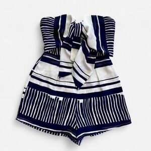 Lulu's Blue and White Striped Romper